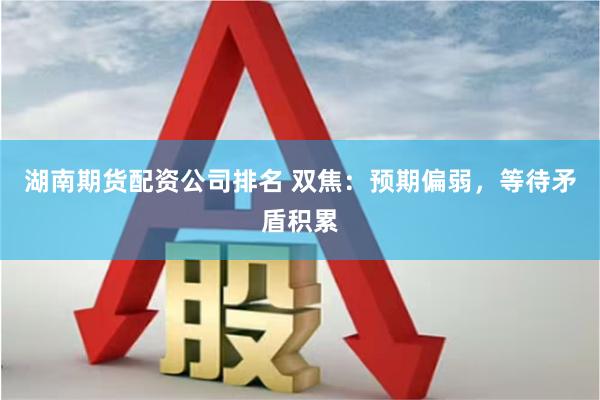 湖南期货配资公司排名 双焦：预期偏弱，等待矛盾积累