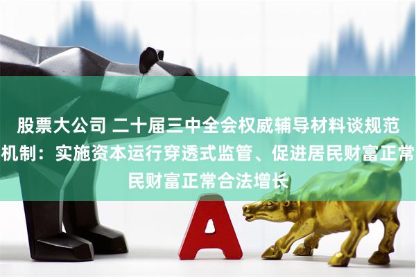 股票大公司 二十届三中全会权威辅导材料谈规范财富积累机制：实施资本运行穿透式监管、促进居民财富正常合法增长
